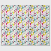 Papier Cadeau Motif de style postmoderne Memphis (Plat)