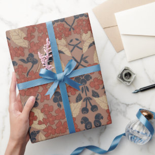 Papier Cadeau Motif de style William Morris d'automne