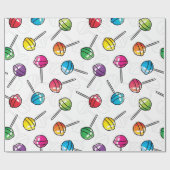 Papier Cadeau motif de sucettes colorées (Plat)