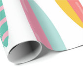 Papier Cadeau Motif de surf coloré (Coin rond)
