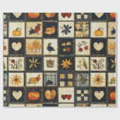 Papier Cadeau Motif de surface composée d'automne rustique | Pat (Plat)
