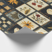 Papier Cadeau Motif de surface composée d'automne rustique | Pat (Coin)