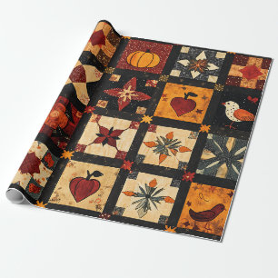 Papier Cadeau Motif de surface composée en Patchwork Automne Rus