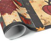 Papier Cadeau Motif de surface composée en Patchwork Automne Rus (Coin rond)