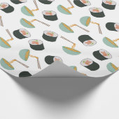 Papier Cadeau Motif de sushis et nouilles (Coin)