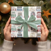 Papier Cadeau Motif de Sweaters moches de Noël d'hiver