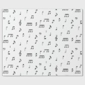 Papier Cadeau Motif de symboles Black & White Music Notes (Plat)