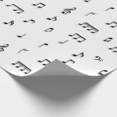 Papier Cadeau Motif de symboles Black & White Music Notes (Coin)