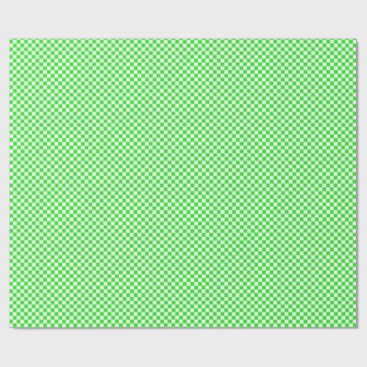 Papier Cadeau Motif de tableau à chèques vert et blanc (Plat)