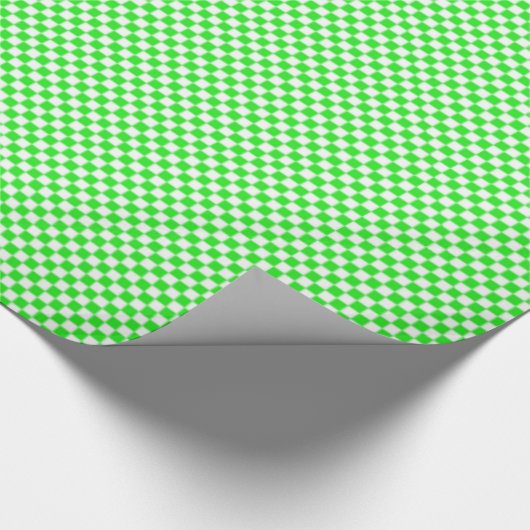 Papier Cadeau Motif de tableau à chèques vert et blanc (Coin)
