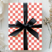 Papier Cadeau Motif de tableau de bord corail et blanc