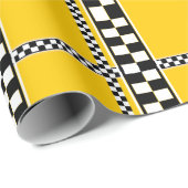 Papier Cadeau Motif de tableau de bord du chauffeur de taxi (Coin rond)