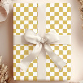 Papier Cadeau Motif de tableau de bord or et blanc