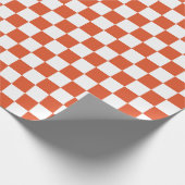Papier Cadeau Motif de tableau de bord orange et blanc (Coin)
