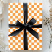 Papier Cadeau Motif de tableau de bord orange et blanc