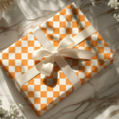 Papier Cadeau Motif de tableau de bord orange et blanc