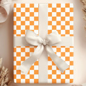 Papier Cadeau Motif de tableau de bord orange et blanc
