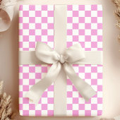 Papier Cadeau Motif de tableau de bord rose et blanc