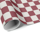 Papier Cadeau Motif de tableau de bord - rouge et blanc cassé (Coin rond)