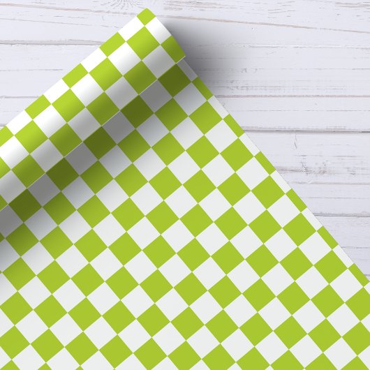 Papier Cadeau Motif de tableau de bord vert et blanc