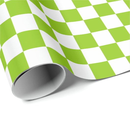 Papier Cadeau Motif de tableau de contrôle rétroactif en Lime Gr (Coin rond)