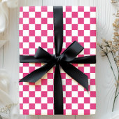 Papier Cadeau Motif de tableau rose et blanc framboise