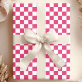 Papier Cadeau Motif de tableau rose et blanc framboise