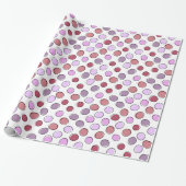 Papier Cadeau Motif de taches folles violettes et roses (Déroulé)