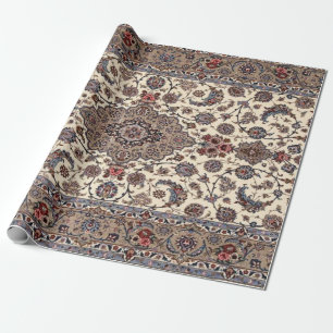 Papier Cadeau Motif de Tapis Persan à Fleurs Orientales