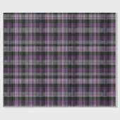 Papier Cadeau Motif de tartan noir violet rustique (Plat)