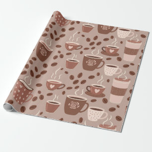 Papier Cadeau Motif de tasse de café cosy (4)