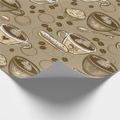 Papier Cadeau Motif de tasses à café (Coin)