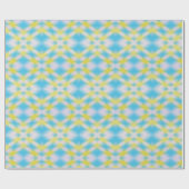 Papier Cadeau Motif de teinture jaune bleu (Plat)