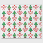 Papier Cadeau Motif de tennis de Noël (Plat)