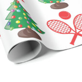 Papier Cadeau Motif de tennis de Noël (Coin rond)