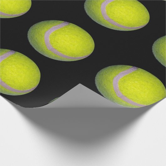 Papier Cadeau Motif De Tennis Jaune Et Noir, (Coin)