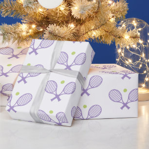 Papier Cadeau Motif de tennis minimaliste mou