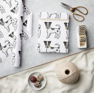 Papier Cadeau Motif de Terrier de Parsons Russell à poil dur tri
