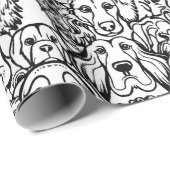 Papier Cadeau Motif de tête de chien (Coin rond)