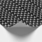 Papier Cadeau Motif de têtes de cerfs noirs et blancs (Coin)