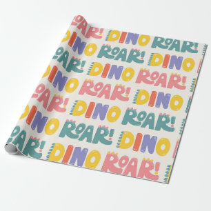 Papier Cadeau Motif de texte Dino Roar