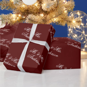 Papier Cadeau Motif de texte personnalisé élégant et unique bord