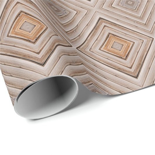 Papier Cadeau Motif de texture de bois (Coin rond)