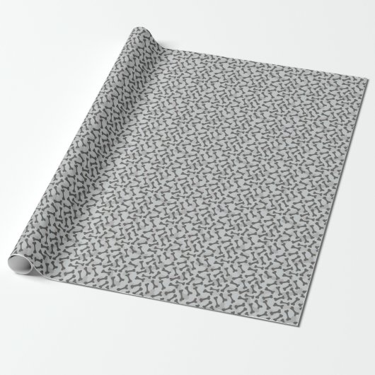 Papier Cadeau Motif de texture osseuse Niveaux de gris (Déroulé)