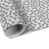 Papier Cadeau Motif de texture osseuse Niveaux de gris (Coin rond)