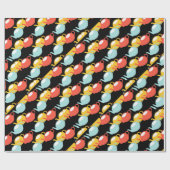 Papier Cadeau Motif de théières modernes (Plat)