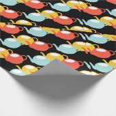 Papier Cadeau Motif de théières modernes (Coin)