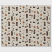 Papier Cadeau Motif de thème chocolat (Plat)