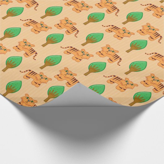 Papier Cadeau Motif de tigre de carton mignon (Coin)