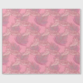 Papier Cadeau Motif de tigre de la Jungle rose (Plat)